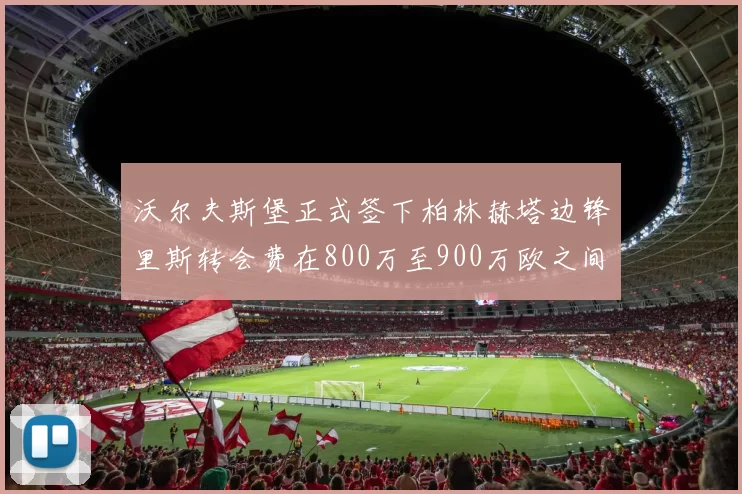 沃尔夫斯堡正式签下柏林赫塔边锋里斯转会费在800万至900万欧之间